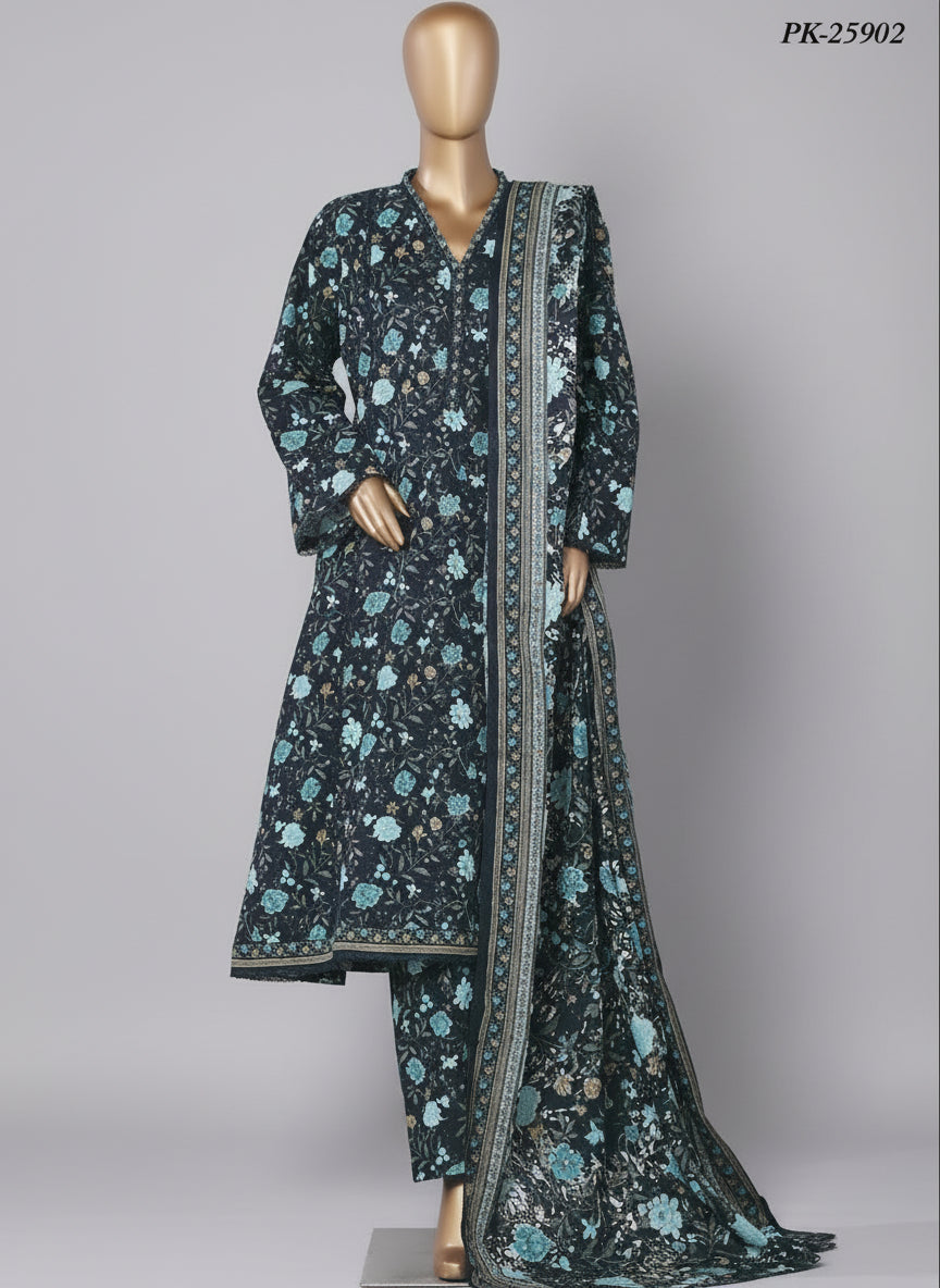 Floral patterned dress on a mannequin with close-up details against a neutral background.