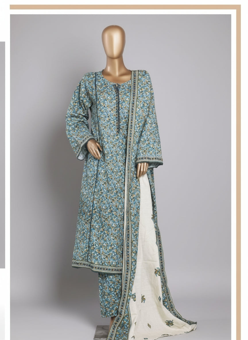 Traditional outfit on a mannequin with a decorative chair in the background