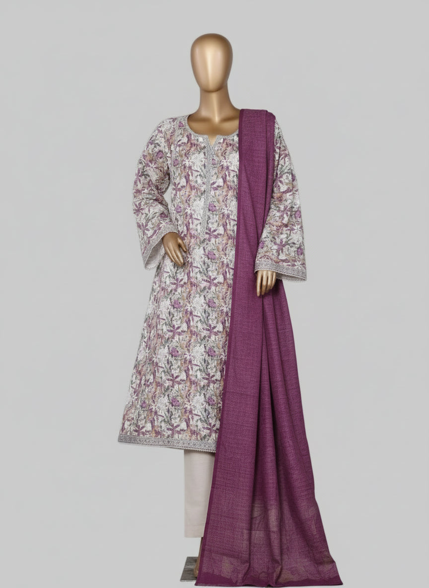 Baby pink printed suit front