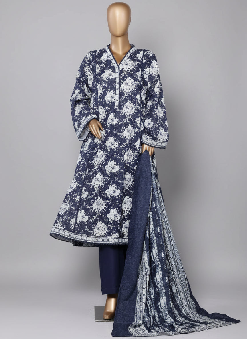 Navy Suit White flowers Front