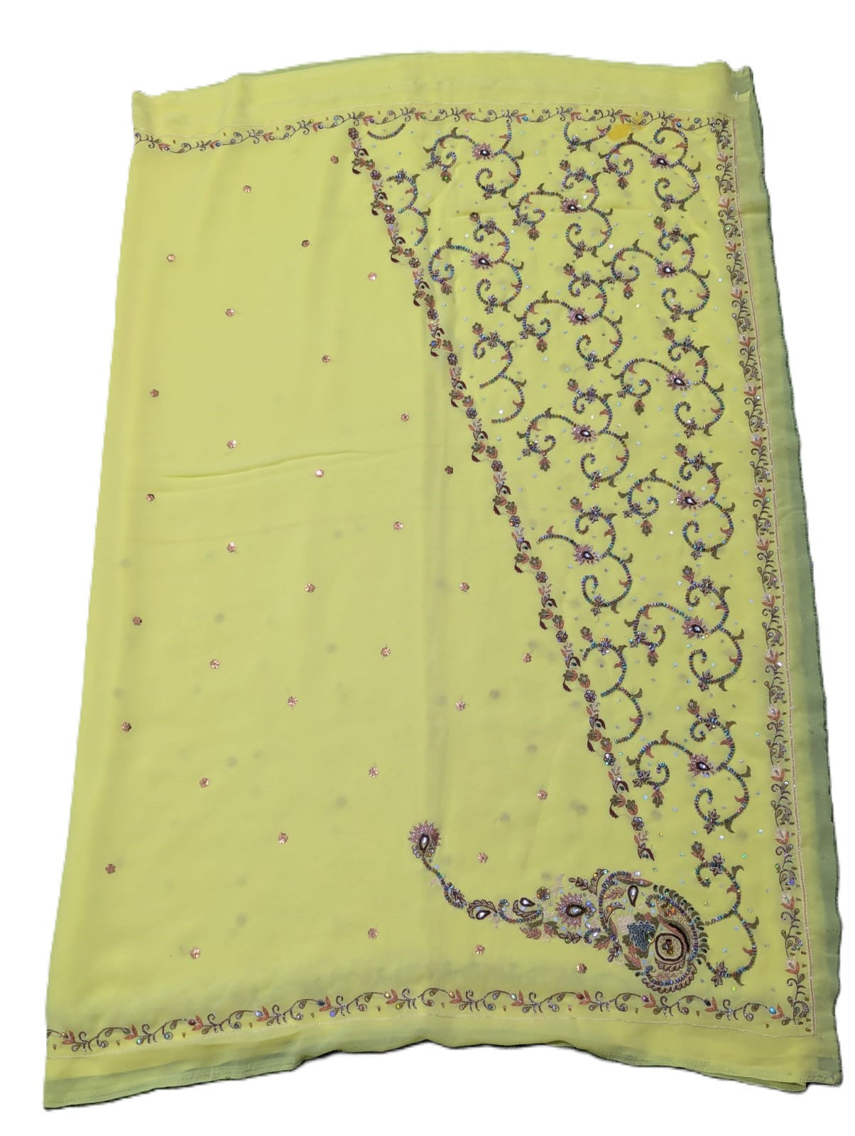 Careem Bandhani Saree with Sequin & Gota Work