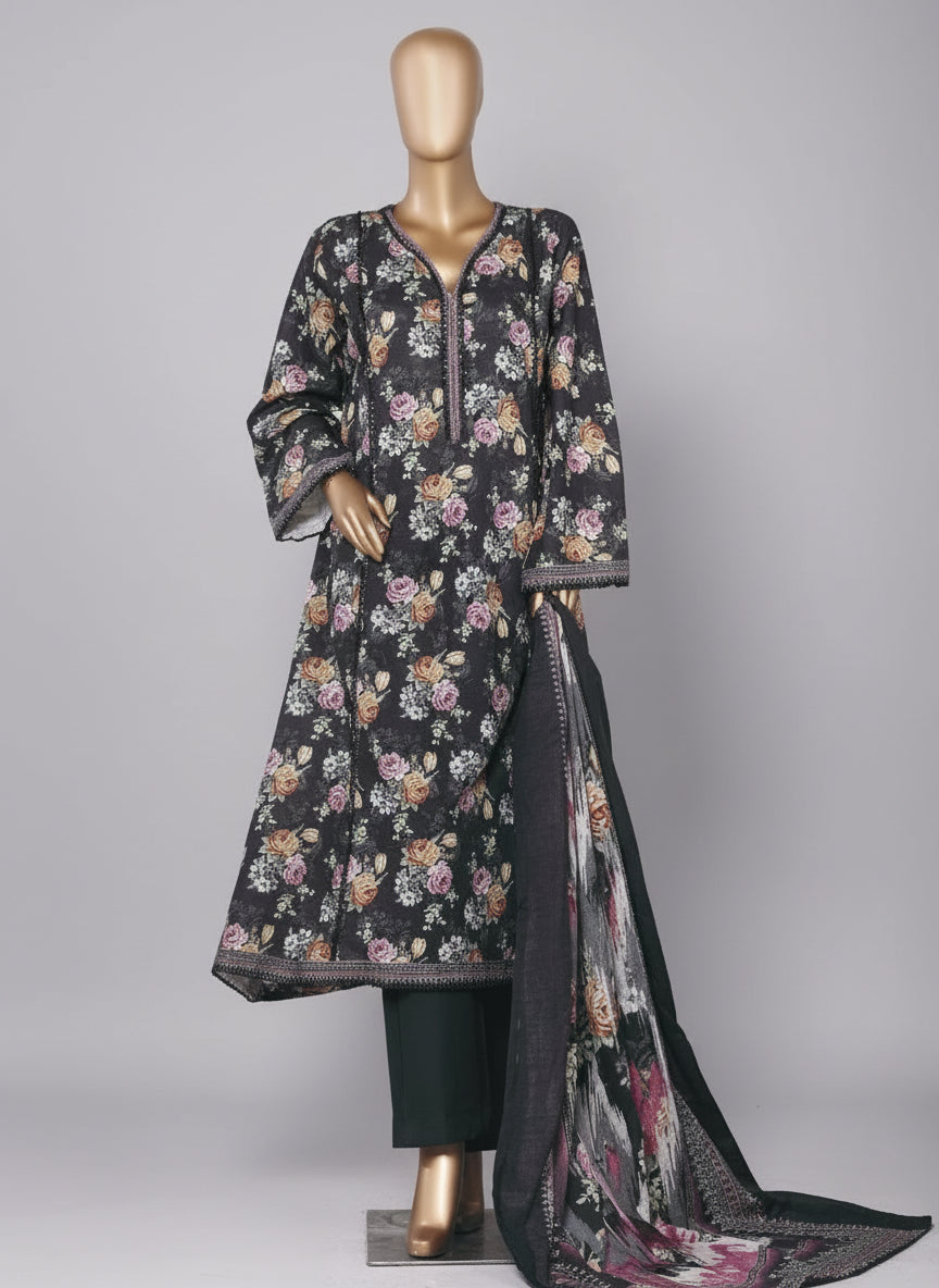 Black beautiful Printed suit Front