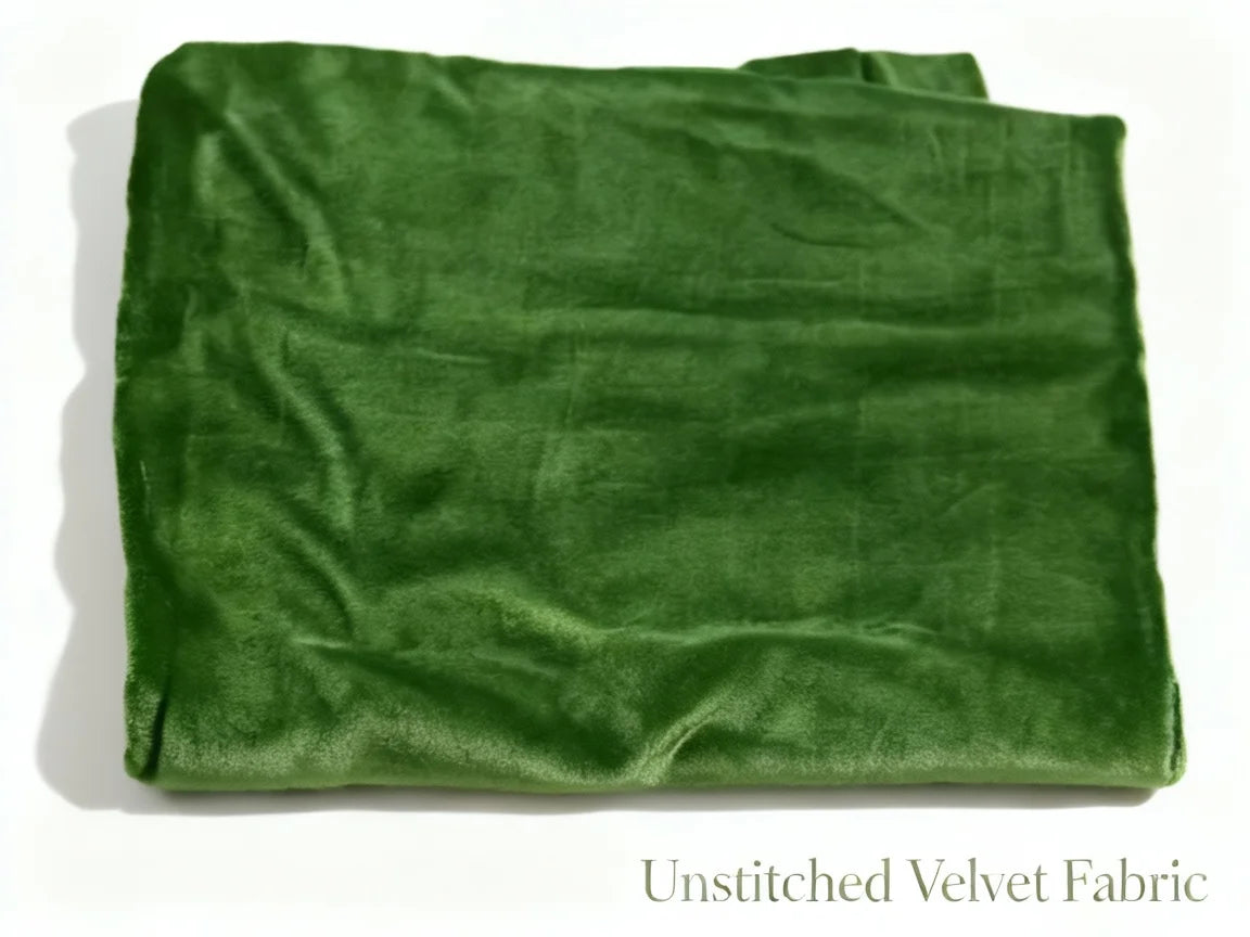 Micro Velvet Bottle Green Article (Un-stitched)