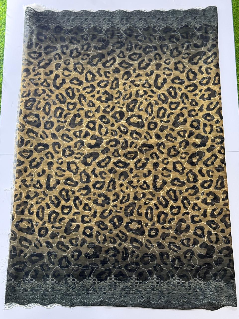 Viscose Shipply Embroidred 3Pcs Cheetah Print