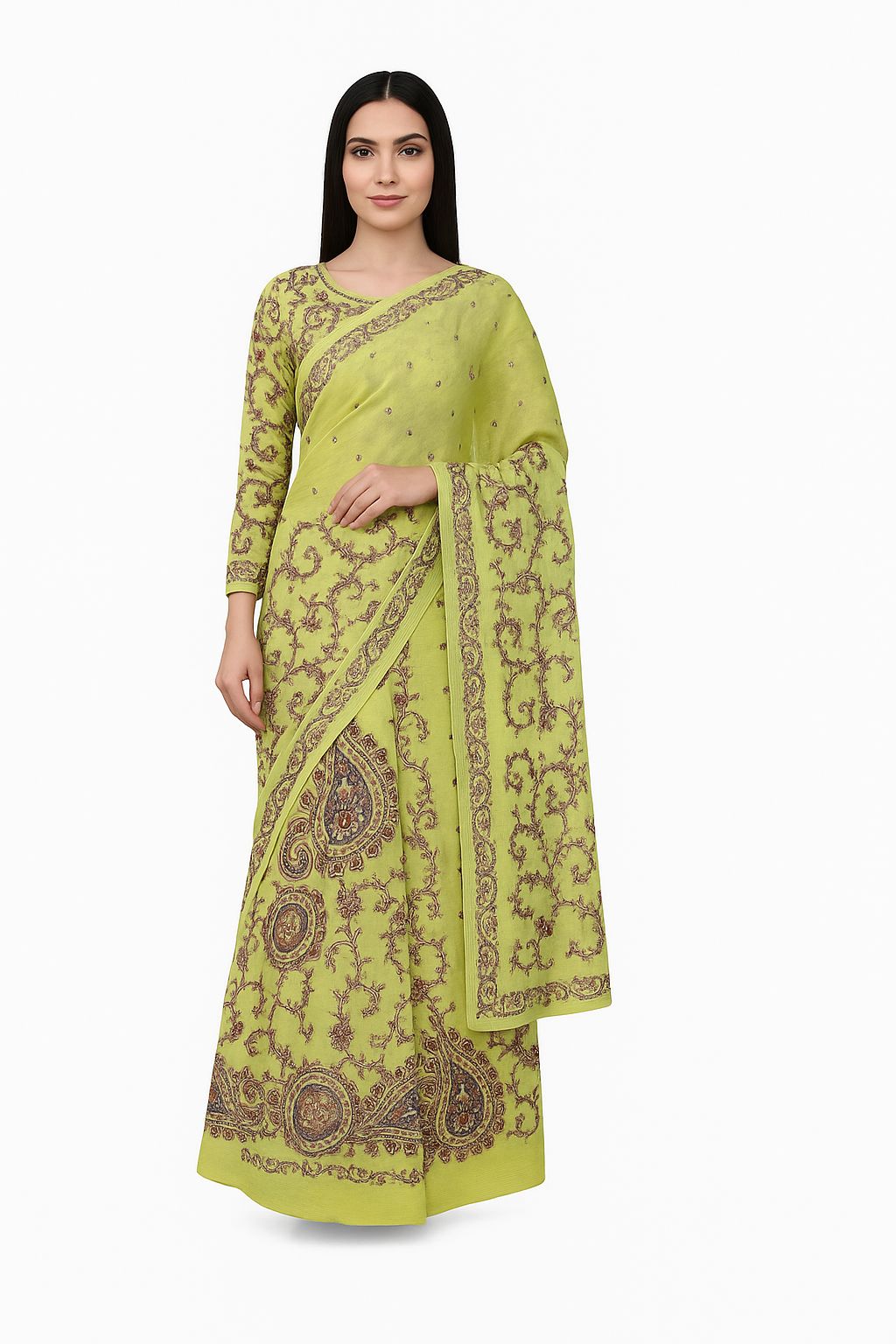 Careem Bandhani Saree with Sequin & Gota Work