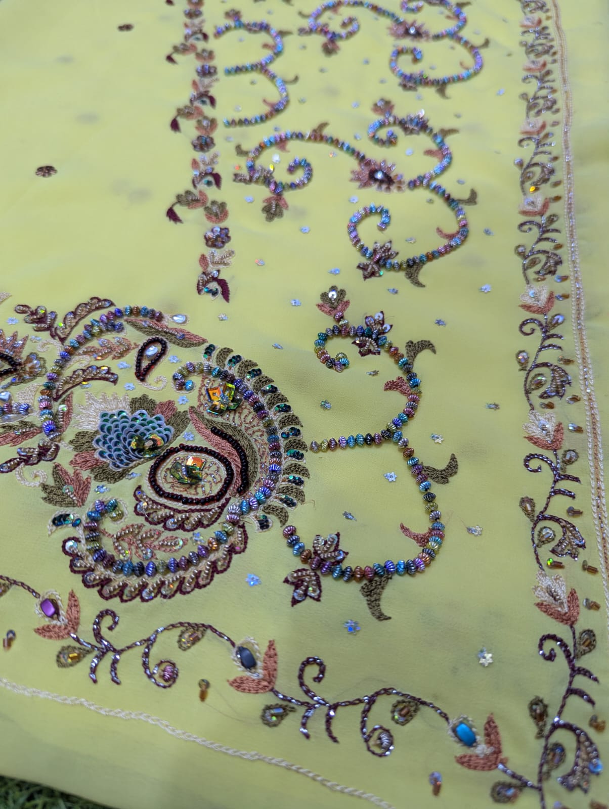 Careem Bandhani Saree with Sequin & Gota Work