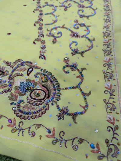 Careem Bandhani Saree with Sequin & Gota Work